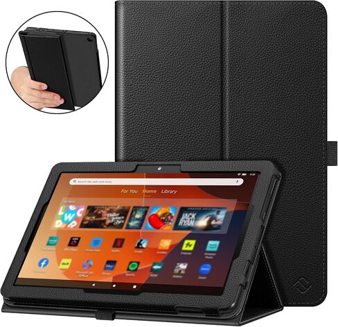 حافظة Fintie لجهاز Amazon Fire HD 10 و10 Plus الجديد تمامًا (الجيل 13/11، إصدار 2023/2021) - [حامل مرن] غطاء فوليو متعدد الزوايا من الجلد النباتي الفاخر، ظلال من اللون الأزرق in Saudi Arabia