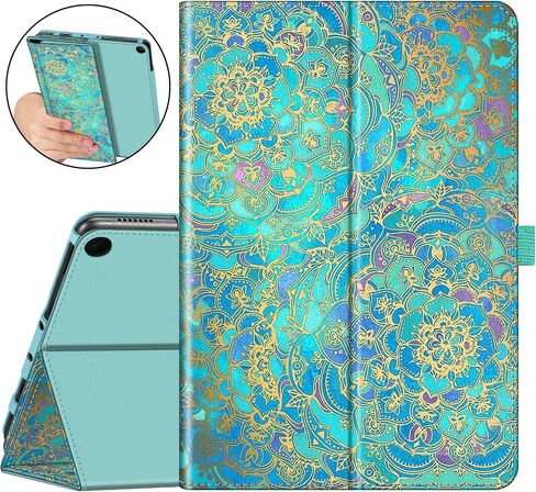 حافظة Fintie لجهاز Amazon Fire HD 10 و10 Plus الجديد تمامًا (الجيل 13/11، إصدار 2023/2021) - [حامل مرن] غطاء فوليو متعدد الزوايا من الجلد النباتي الفاخر، ظلال من اللون الأزرق in Saudi Arabia