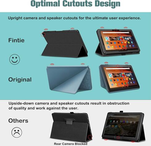 حافظة Fintie لجهاز Amazon Fire HD 10 و10 Plus الجديد تمامًا (الجيل 13/11، إصدار 2023/2021) - [حامل مرن] غطاء فوليو متعدد الزوايا من الجلد النباتي الفاخر، ظلال من اللون الأزرق in Saudi Arabia