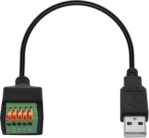 QIANRENON USB2.0 Quick Connect Solderless Adapter Short Cable USB2.0 Male to 5Pin Crimp Terminal Connector USB2.0 Spring Terminal Breakout Board Plug, 480Mbps 5V2A, for DIY/Repair USB, 30cm/11.8in in Saudi Arabia