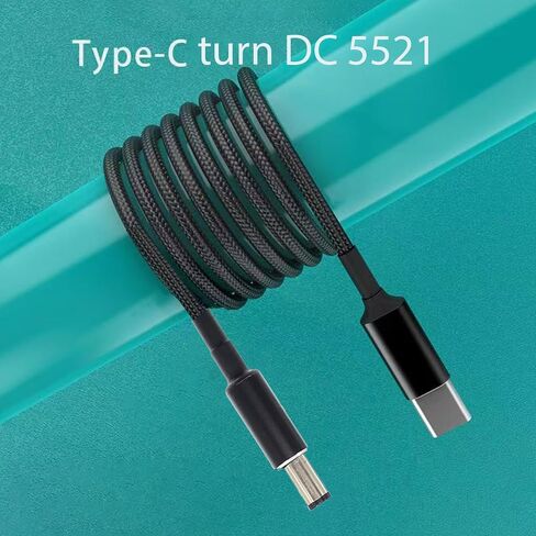 سلك طاقة USB C إلى DC 20 فولت لـ Starlink mini، مدخل USB C بطول 6 أقدام إلى DC 5.5 مم × 2.1 مم (5521) كابل طاقة الإخراج، سلك USB C إلى مقبس برميل يعمل مع بنك طاقة PD 100 وات وشاحن PD لـ Starlink Mini in Saudi Arabia