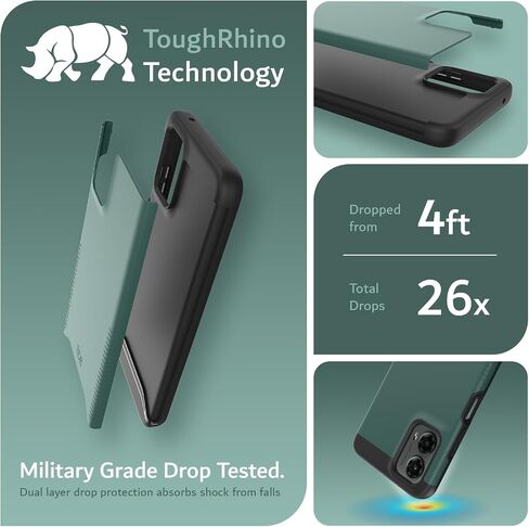 TUDIA MERGE [Military Grade] Designed for Motorola Moto G 5G (2024) Case - [DROP TESTED] Dual Layer Shockproof Slim Tough Heavy Duty Protective Phone Cases Cover - Hunter Green in Saudi Arabia