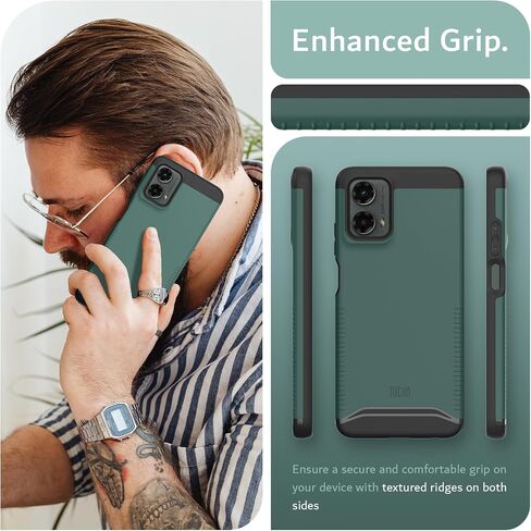 TUDIA MERGE [Military Grade] Designed for Motorola Moto G 5G (2024) Case - [DROP TESTED] Dual Layer Shockproof Slim Tough Heavy Duty Protective Phone Cases Cover - Hunter Green in Saudi Arabia