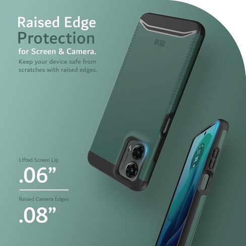 TUDIA MERGE [Military Grade] Designed for Motorola Moto G 5G (2024) Case - [DROP TESTED] Dual Layer Shockproof Slim Tough Heavy Duty Protective Phone Cases Cover - Hunter Green in Saudi Arabia