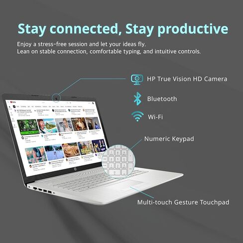 HP 17.3" Anti-Glare FHD Business Laptop, Intel Core i5-1335U, 32GB RAM, 1TB SSD, Backlit Keyboard, Numpad, Webcam, Fast Charge, Intel Iris Xe Graphics, HDMI, Silver, Win 11 Pro, 32GB USB Card in Saudi Arabia