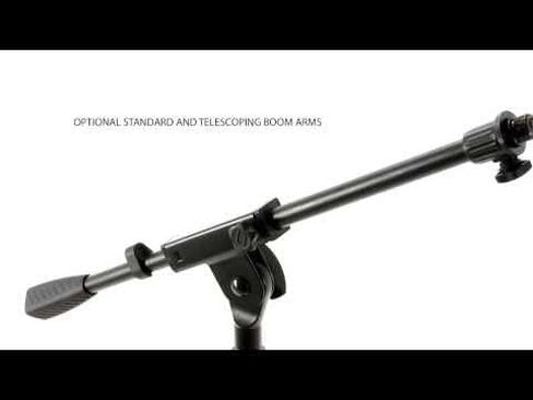 Gator Frameworks Tripod Mic Stand with Soft Grip Twist Clutch, Boom Arm, and Both 3/8" and 5/8" Adapters; Min/Max Height - 6"/99" (GFW-MIC-2020),Black in Saudi Arabia