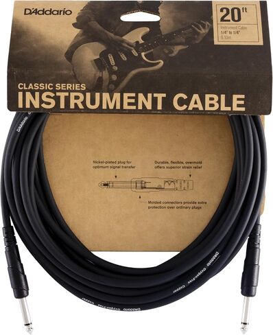 D'Addario Accessories Guitar Cable - Guitar Lead - 1/4 Inch Male to 1/4 Inch Male - Classic Series - 5 Feet/1.52 Meters - Straight Ends - 1 Pack in Kuwait