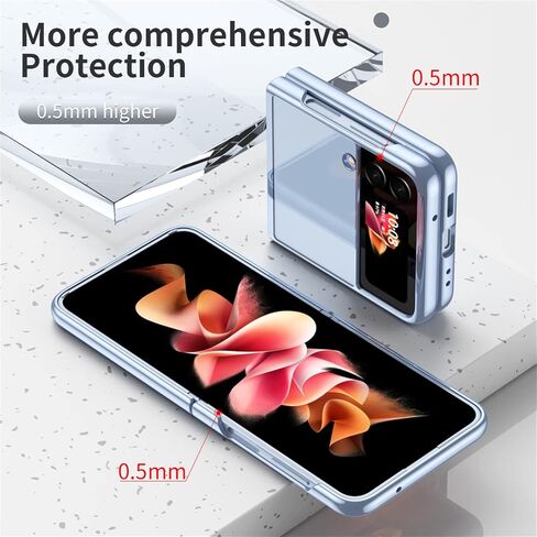 Galaxy Z Flip 4 Case, Luxury Plating Clear Polycarbonate Cover Compatible with Samsung Galaxy Z Flip 4 5G (Blue) in Saudi Arabia
