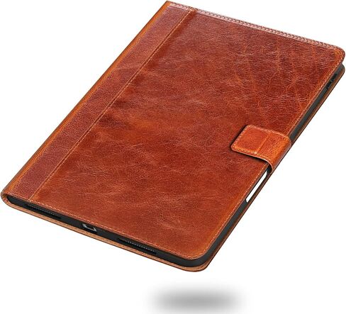 Gexmil Case for iPad Pro 11 Inch,4th/3rd/2nd/1st Generation(2022/2021/2020/2018) Genuine Leather Cover with Pencil Holder,Cowhide Folio Cover,Auto Sleep/Wake Anti Slip,Vegetable Tanning Brown in Kuwait