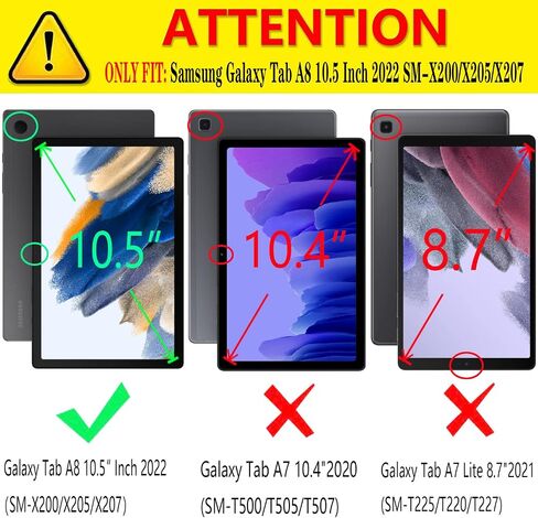 حافظة DMLuna لجهاز سامسونج جالاكسي تاب A8 10.5 بوصة 2022 SM-X200/X205/X207، غطاء حماية ذكي من جلد البولي يوريثان رفيع، مع حامل قابل للطي، استيقاظ/نوم تلقائي، حزام يد، فتحات للبطاقات، وردي لامع in Saudi Arabia