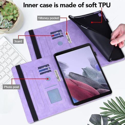 for iPad 10th Generation Case 2022, iPad 2022 10.9" Case, Embossed Flowers PU Leather Retro Shockproof Slim Case with Pencil Holder Elastic Strap Cover for iPad 10th Gen 10.9 Inch - Purple in Saudi Arabia