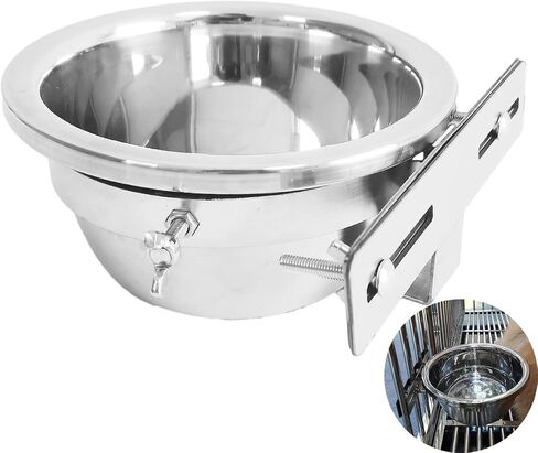 Stainless Steel Hanging Pet Bowl for Medium Large Dogs, Dog Cage Hanging Water Food Bowl, Non-Slip Removable Pet Dish Bowl with 2 Bolt Holders in Saudi Arabia