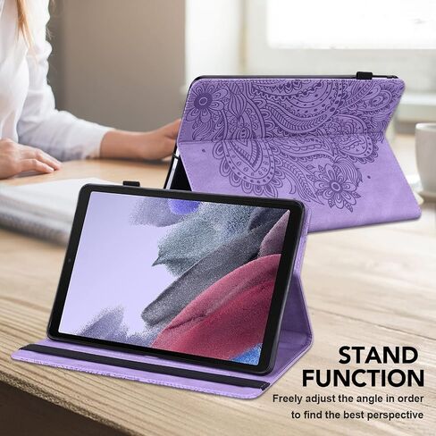 for iPad 10th Generation Case 2022, iPad 2022 10.9" Case, Embossed Flowers PU Leather Retro Shockproof Slim Case with Pencil Holder Elastic Strap Cover for iPad 10th Gen 10.9 Inch - Purple in Saudi Arabia