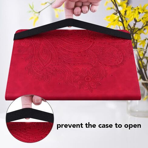 for iPad 10th Generation Case 2022, iPad 2022 10.9" Case, Embossed Flowers PU Leather Retro Shockproof Slim Case with Pencil Holder Elastic Strap Cover for iPad 10th Gen 10.9 Inch - Purple in Saudi Arabia