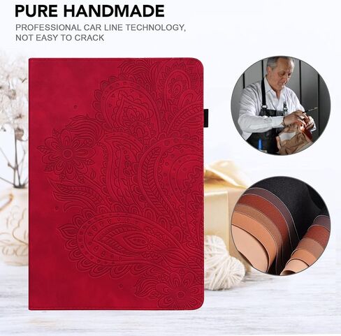 for iPad 10th Generation Case 2022, iPad 2022 10.9" Case, Embossed Flowers PU Leather Retro Shockproof Slim Case with Pencil Holder Elastic Strap Cover for iPad 10th Gen 10.9 Inch - Purple in Saudi Arabia
