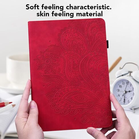 for iPad 10th Generation Case 2022, iPad 2022 10.9" Case, Embossed Flowers PU Leather Retro Shockproof Slim Case with Pencil Holder Elastic Strap Cover for iPad 10th Gen 10.9 Inch - Purple in Saudi Arabia