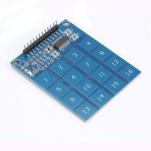 RedTagCanada TTP229 2.4V-5.5V 16 قناة مفتاح سعوي رقمي يعمل باللمس وحدة لوحة مفاتيح IC للوحة Arduino الإلكترونية أداة DIY، أزرق in Kuwait