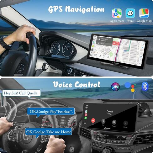 شاشة Carplay 2024 CARPURIDE مقاس 9.3 بوصة للسيارة، متوافقة مع Apple CarPlay اللاسلكي/السلكي، Android Auto وMirror Link - صوت بلوتوث، الملاحة، Siri، FM، AUX، C92 مع كاميرا احتياطية in Kuwait