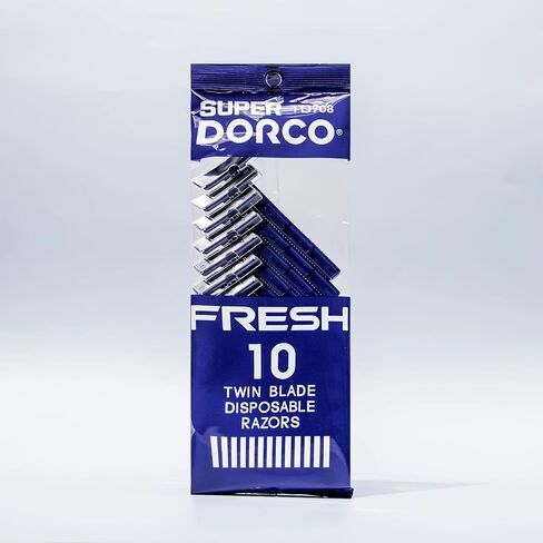 DORCO SUPER FRESH TWIN BLADE DISPOSABLE RAZORS - 10CT in Kuwait