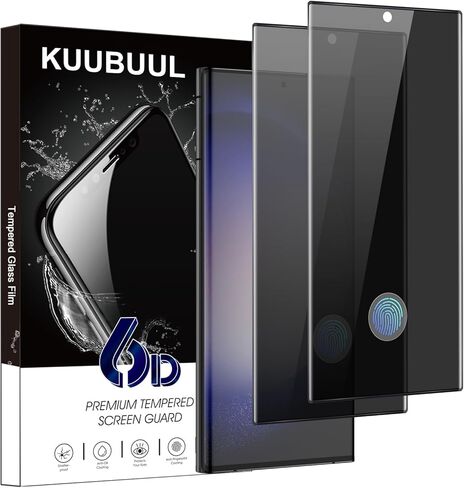 واقي شاشة الخصوصية لهاتف Samsung S23 Ultra، [عبوتان] زجاج مقوى مضاد للتجسس لهاتف Samsung Galaxy S23 Ultra [يدعم فتح بصمة الإصبع] [سهل التركيب] [صلابة 9H] in Saudi Arabia