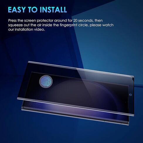 واقي شاشة الخصوصية لهاتف Samsung S23 Ultra، [عبوتان] زجاج مقوى مضاد للتجسس لهاتف Samsung Galaxy S23 Ultra [يدعم فتح بصمة الإصبع] [سهل التركيب] [صلابة 9H] in Saudi Arabia