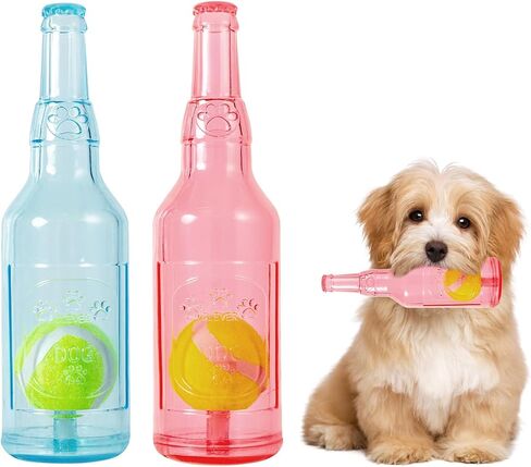 Dog Toy, Dog Retriever Toy, Floating Squeaky Dog Toy, Interactive Fetch Toy for Play and Training, Bottle Shape with Tennis Ball Inside (Single Small) in Saudi Arabia