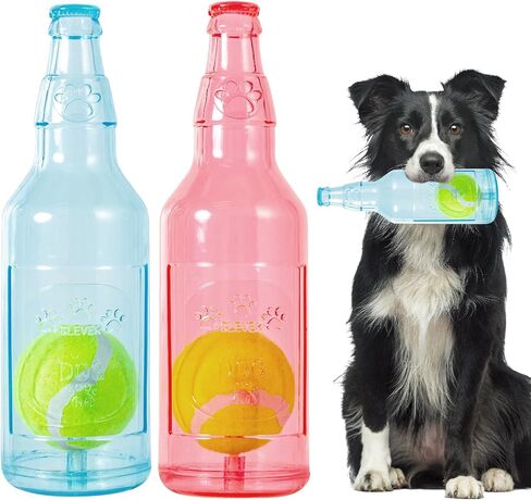 Dog Toy, Dog Retriever Toy, Floating Squeaky Dog Toy, Interactive Fetch Toy for Play and Training, Bottle Shape with Tennis Ball Inside (Single Small) in Saudi Arabia