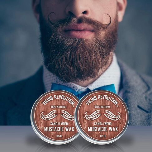 Mustache Wax 4 Variety Pack - Beard & Moustache Wax for Men - Strong Hold Helps Train Tame & Style- Sandalwood, Clary Sage, Cedar Pine, Bay Rum Styles in Saudi Arabia