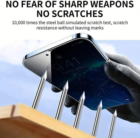 iPhone 14 Pro Max Privacy Screen Protector 3-Pack - Premium Privacy Glass, Anti-Peek, Ultra-Durable, Case-Friendly, Scratch-Resistant, 3D Touch Compatible for 6.7-inch Display in Saudi Arabia