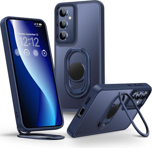 Shields Up for Samsung Galaxy S24 Ultra Case with Stand, Galaxy S24 Ultra Case Clear with Double Ring Holder [Adjustable & Foldable] Shockproof Protective Cover for Samsung S24 Ultra - Clear in Kuwait