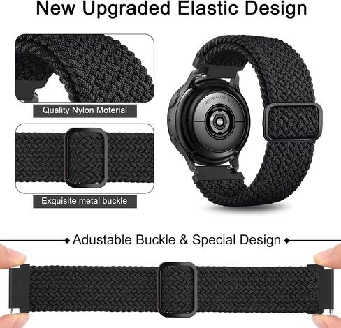 22mm Bands Compatible for Samsung Galaxy Watch 46mm / Samsung Galaxy Watch 3 45mm / Gear S3 Frontier/Classic, Adjustable Elastic Replacement Sport Strap Wristband in Saudi Arabia