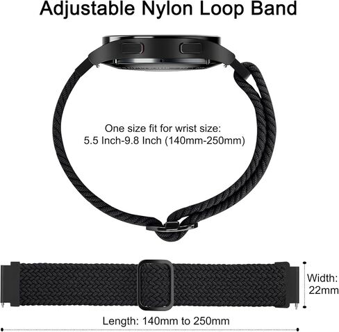 22mm Bands Compatible for Samsung Galaxy Watch 46mm / Samsung Galaxy Watch 3 45mm / Gear S3 Frontier/Classic, Adjustable Elastic Replacement Sport Strap Wristband in Saudi Arabia