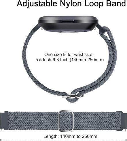 22mm Bands Compatible for Samsung Galaxy Watch 46mm / Samsung Galaxy Watch 3 45mm / Gear S3 Frontier/Classic, Adjustable Elastic Replacement Sport Strap Wristband in Kuwait