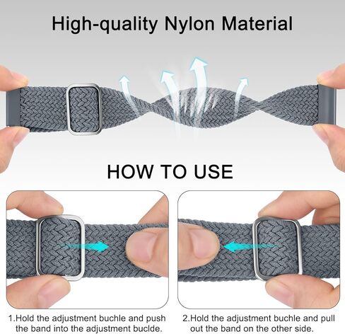 22mm Bands Compatible for Samsung Galaxy Watch 46mm / Samsung Galaxy Watch 3 45mm / Gear S3 Frontier/Classic, Adjustable Elastic Replacement Sport Strap Wristband in Kuwait