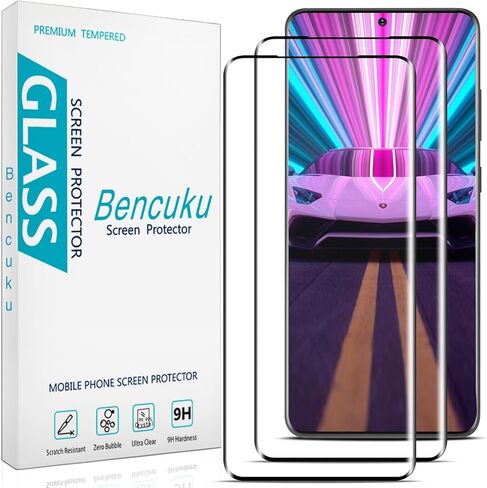 (عبوتان) واقي شاشة لهاتف سامسونج جالاكسي S20 بلس من الزجاج المقسى، تغطية شاشة كاملة منحنية ثلاثية الأبعاد، مقاوم للخدش، عالي الوضوح in Kuwait