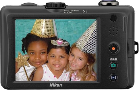 كاميرا رقمية Nikon Coolpix S1100pj بدقة 14 ميجابكسل مع تكبير/تصغير بزاوية عريضة 5x لتقليل الاهتزاز البصري (VR) وشاشة LCD مقاس 3 بوصات وجهاز عرض مدمج (بنفسجي) (متجدد) in Saudi Arabia