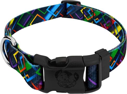 Country Brook Petz - Deluxe Mermaid Mosaic Dog Collar - Made in The U.S.A. - Abstract Collection Featuring Geometric Designs (1 Inch, Medium) in Saudi Arabia