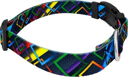 Country Brook Petz - Deluxe Mermaid Mosaic Dog Collar - Made in The U.S.A. - Abstract Collection Featuring Geometric Designs (1 Inch, Medium) in Saudi Arabia