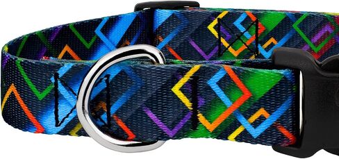 Country Brook Petz - Deluxe Mermaid Mosaic Dog Collar - Made in The U.S.A. - Abstract Collection Featuring Geometric Designs (1 Inch, Medium) in Saudi Arabia