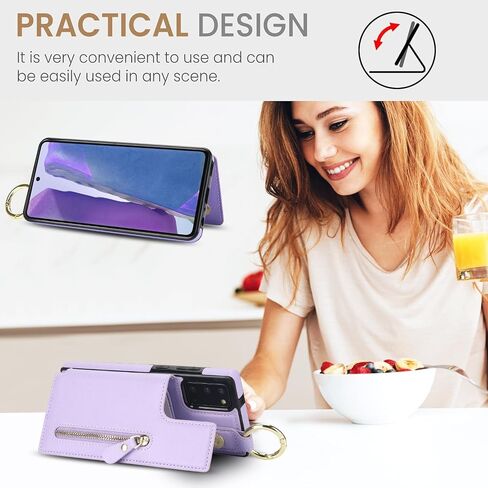 Asuwish Phone Case for Samsung Galaxy S20 Plus S20+ 5G Wallet with Screen Protector Cover and Accessories Stand Zipper Cash Card Holder Slot Ring S20+5G S20plus 20S + S2O S 20 20+ G5 Women Men Purple in Saudi Arabia