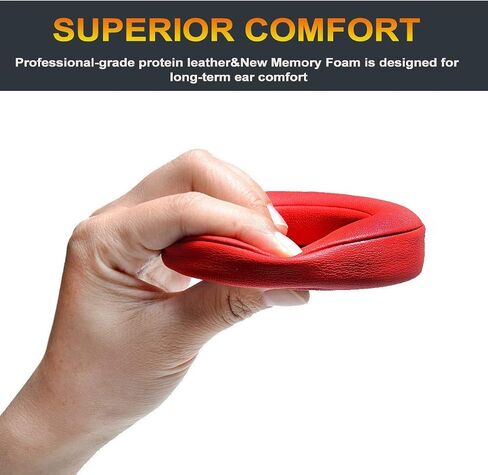 Replacement Earpads Memory Foam Ear Cushion Cover Fit for Beats Solo 2.0 / 3.0 Wireless On Ear Headphones (Red) in Kuwait
