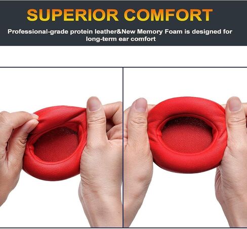 Replacement Earpads Memory Foam Ear Cushion Cover Fit for Beats Solo 2.0 / 3.0 Wireless On Ear Headphones (Red) in Kuwait