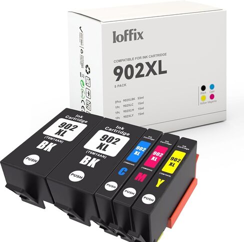 مجموعة خراطيش حبر 902XL متوافقة مع خراطيش حبر HP 902 XL 902 تعمل لطابعة HP Officejet Pro 6978 6974 6968 Officejet 6958 6956 6951 (5 عبوات) in Kuwait