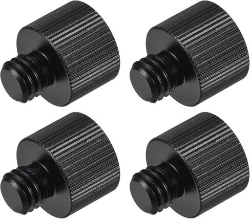 MECCANIXITY Mic Stand Adapter 3/8-16 Male to 1/4-20 Female Camera Screw Thread Adapter for Microphone Tripod Stand Black 4 Pcs in Saudi Arabia