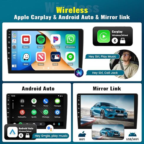 [8 Core 4G+64G] ستيريو سيارة Android 13 لسيارة Mitsubishi Lancer 2008-2017 مع Apple Carplay Android Auto، راديو سيارة بشاشة لمس 10.1 بوصة مع WiFi، ملاحة GPS، بلوتوث، FM/RDS، SWC+كاميرا احتياطية in Saudi Arabia
