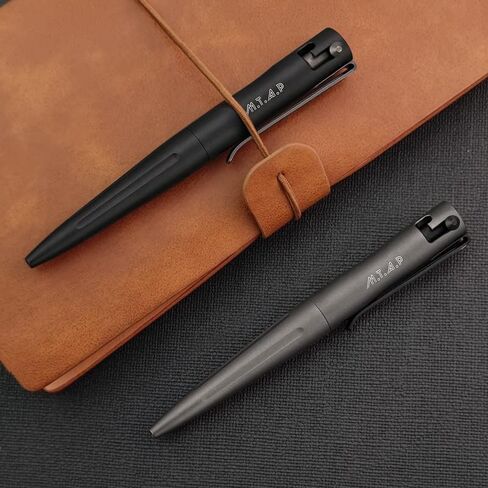 Cool Hand 4.3'' EDC Tactical Bolt Action Pen w/MTAP Logo, Compact Size Aluminum Barrel, Ballpoint Ink Refillable Office Business Writing Pen, 0.5mm 5-Pack Refills Purchasable in Kuwait