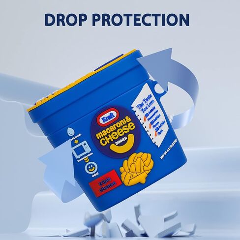 Lupct for Airpods 2/1 حافظة لطيف الكرتون سيليكون الأزياء تصميم الغذاء لApple Air Pods غطاء للأطفال الفتيات الفتيان قذيفة مضحك متعة باردة فريدة من نوعها أنيقة الحالات الواقية الناعمة لAirPods 1 & 2 (الجبن الأزرق) in Kuwait