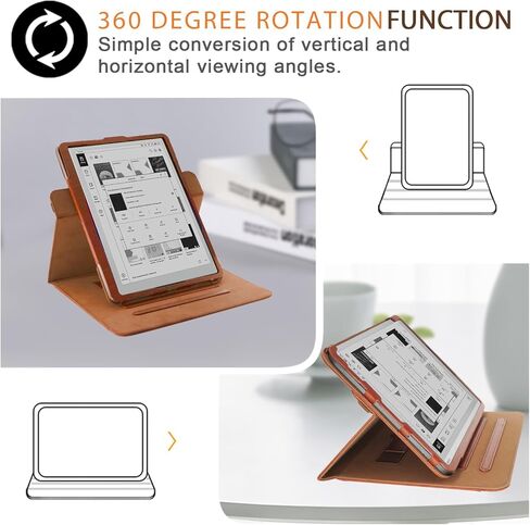 Standing Premium PU Leather Case for Onyx Boox Go 10.3 Tablet (2024 Released), Lightweight Book Folio Cover with Auto Sleep/Wake (Black) in Kuwait