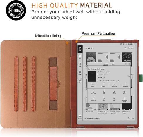 Standing Premium PU Leather Case for Onyx Boox Go 10.3 Tablet (2024 Released), Lightweight Book Folio Cover with Auto Sleep/Wake (Black) in Kuwait