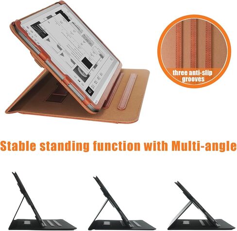 Standing Premium PU Leather Case for Onyx Boox Go 10.3 Tablet (2024 Released), Lightweight Book Folio Cover with Auto Sleep/Wake (Black) in Kuwait